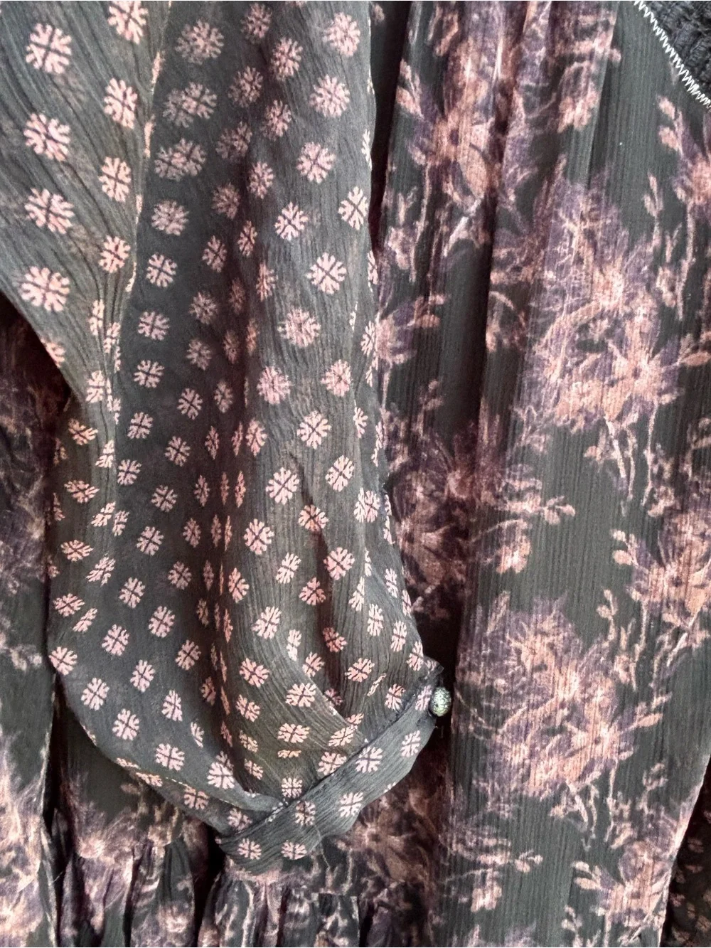 Free People Elsie Mini Dress in the Midnight Garden Combo Size Medium